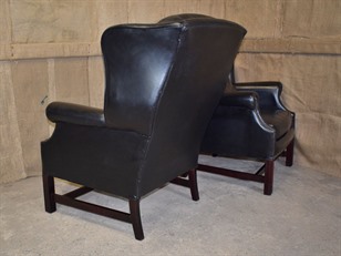 Black Leather Wing Chair