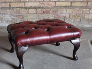 Leather Chesterfield Stool 