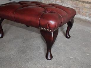 Leather Chesterfield Stool 
