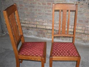 6 Edwardian Oak Dining Chairs