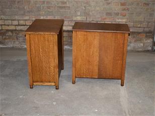 Art Nouveau Oak Bedside Cabinets ZX2339