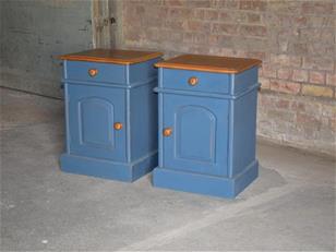 Vintage Painted Bedside Cabinets ZX2340