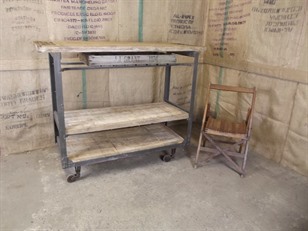 Vintage French Industrial Warehouse Trolley